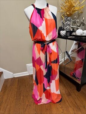 nine west halter maxi dress Women's Nine West Gathered Waist Halter Maxi Dress